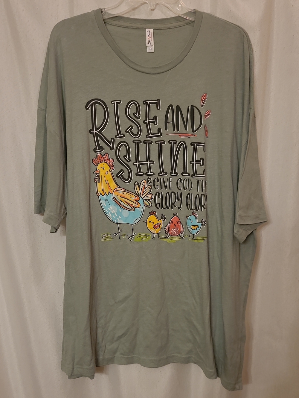 Rise and Shine Graphic Short Sleeve Tee - Sage Green